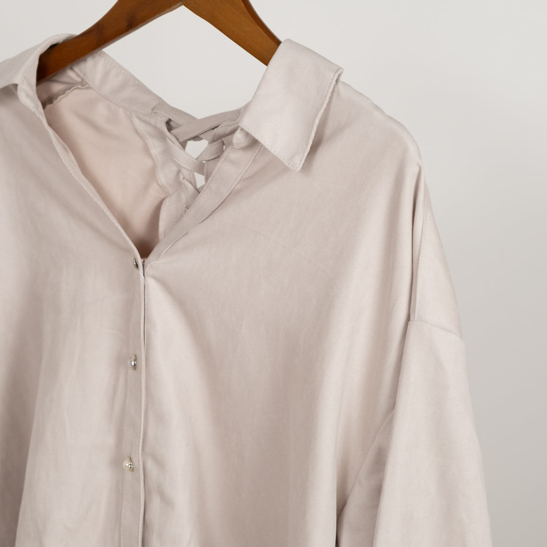 マイクロコールテン多ボタンタケノコシャツ