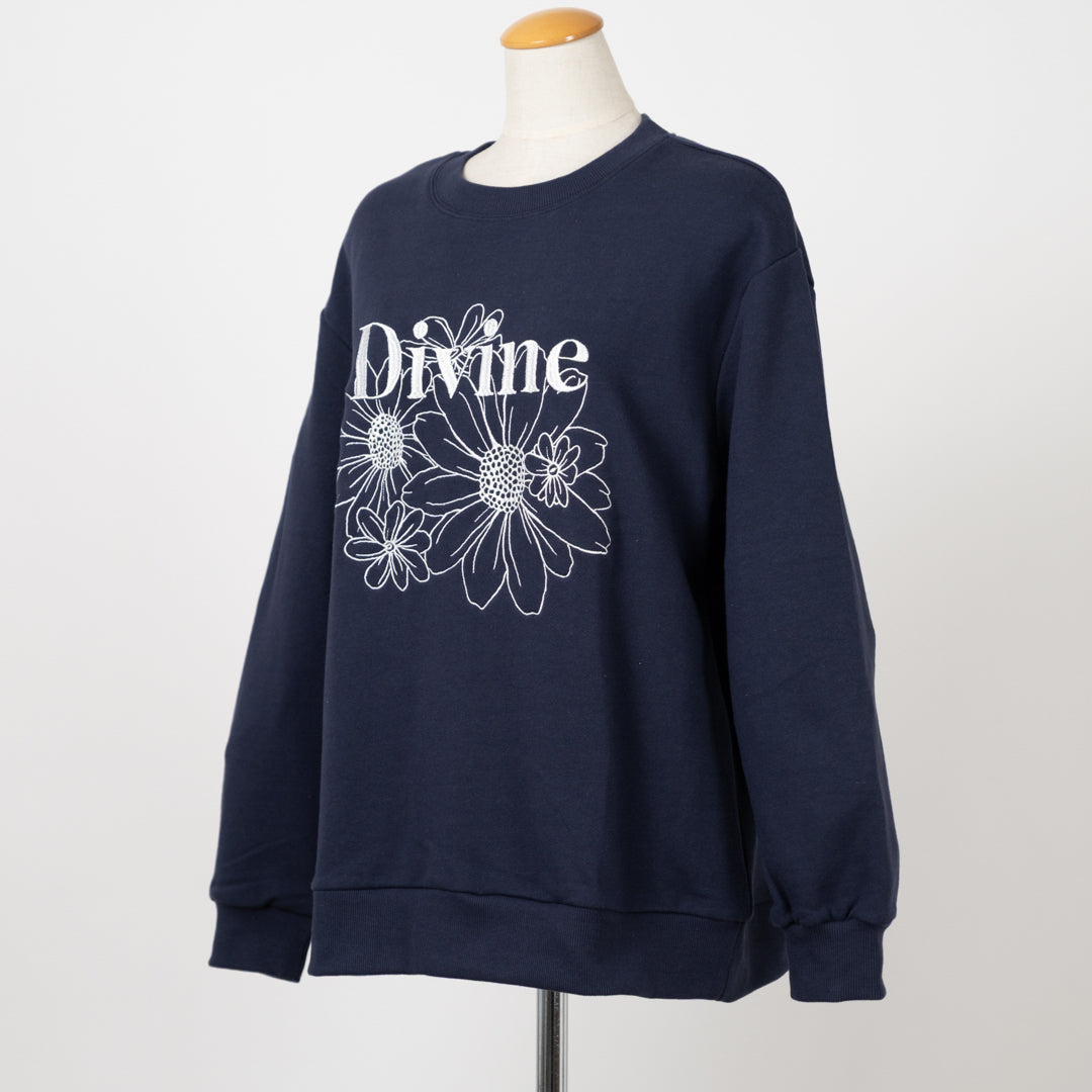 裏毛フラワープルオーバー