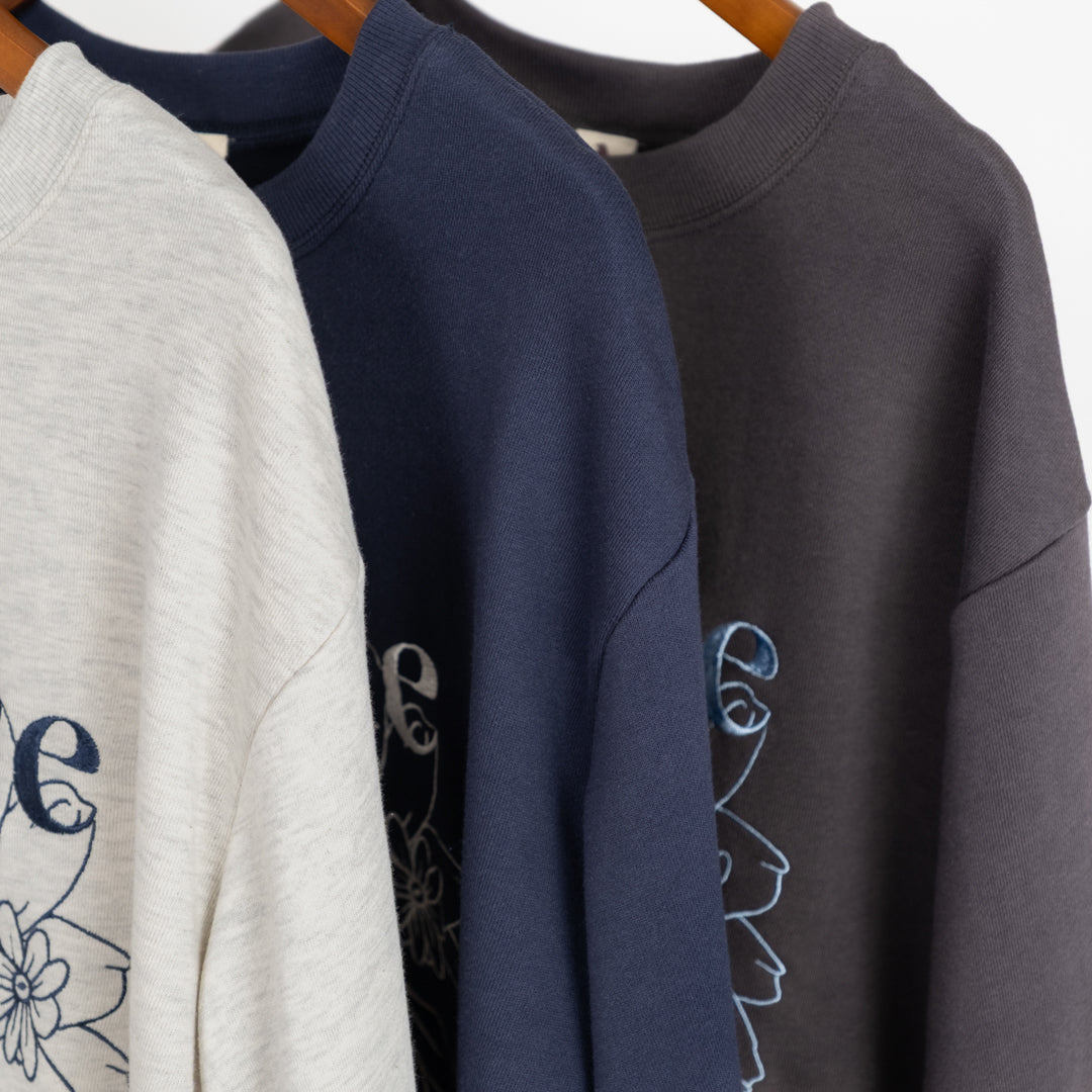 裏毛フラワープルオーバー