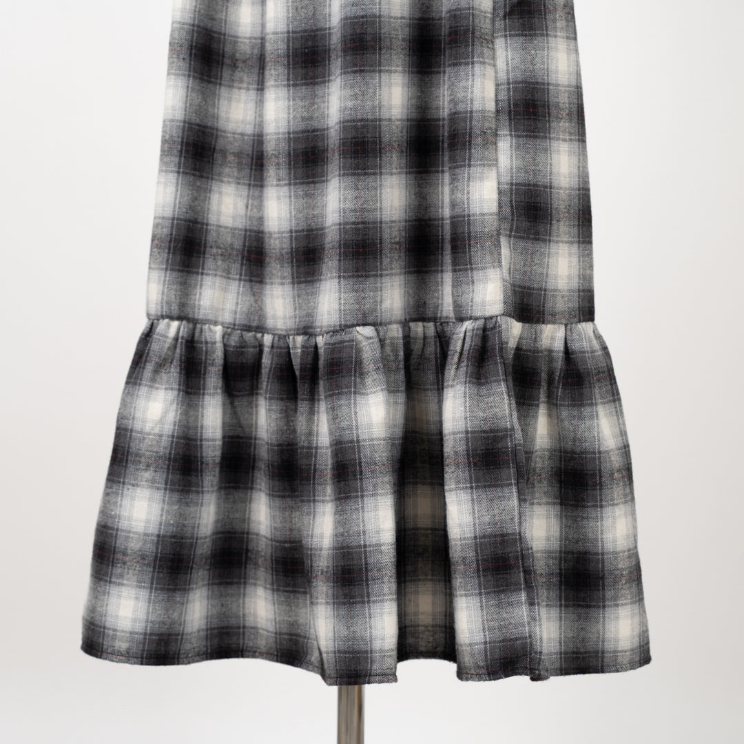 チェックティアードキャミソールワンピース