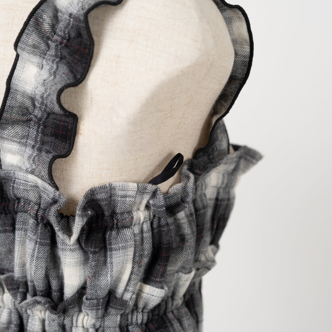 チェックティアードキャミソールワンピース