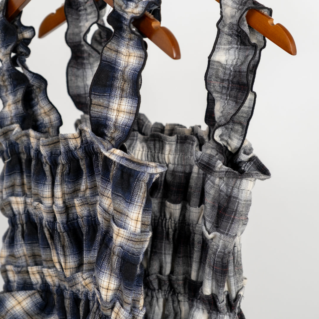 チェックティアードキャミソールワンピース