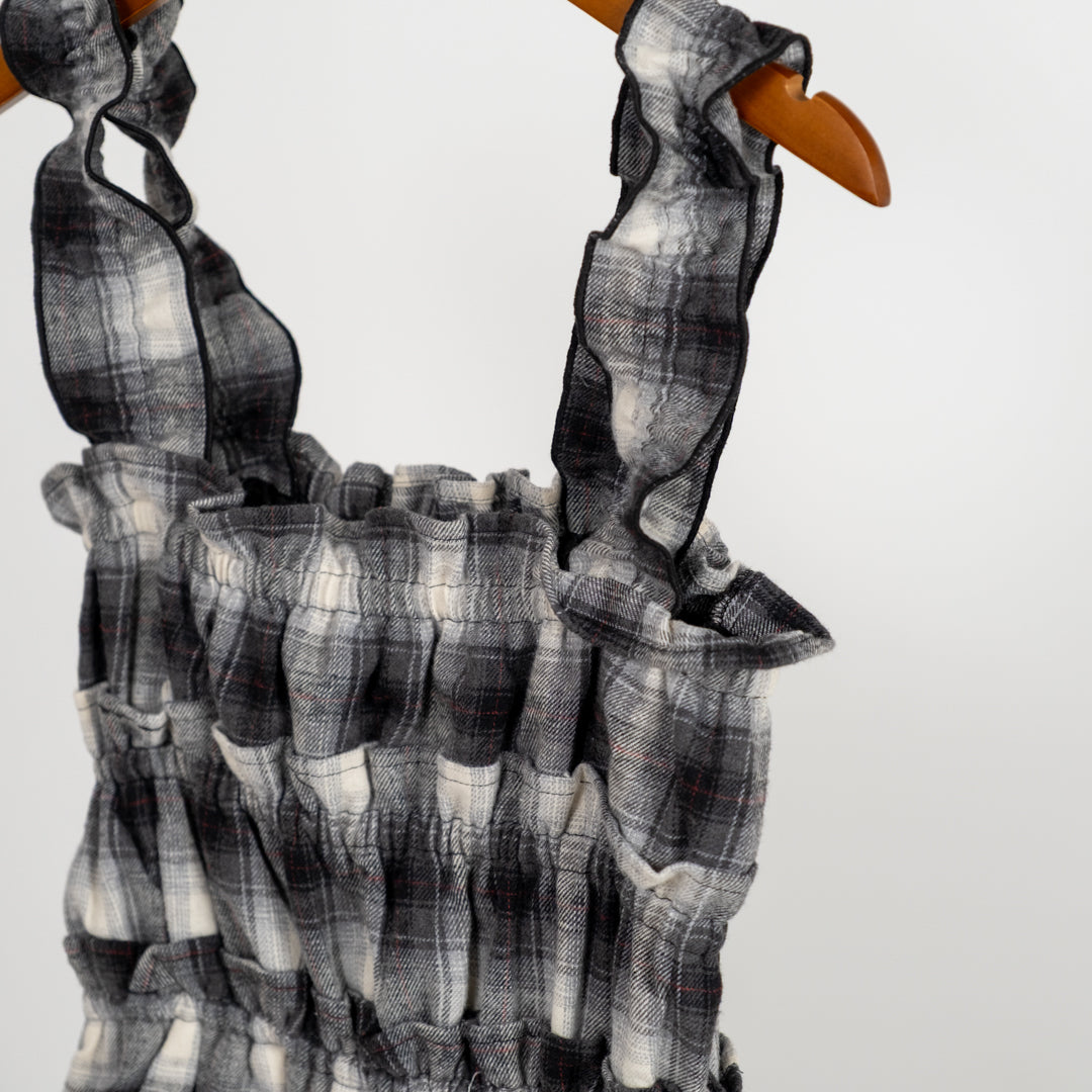 チェックティアードキャミソールワンピース