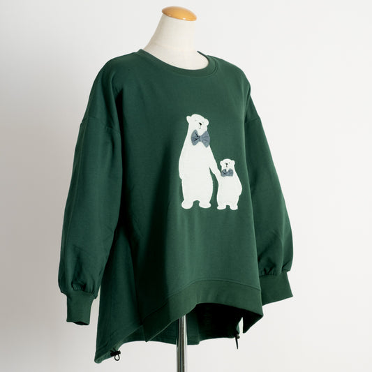 裏毛くまアップリケプルオーバー