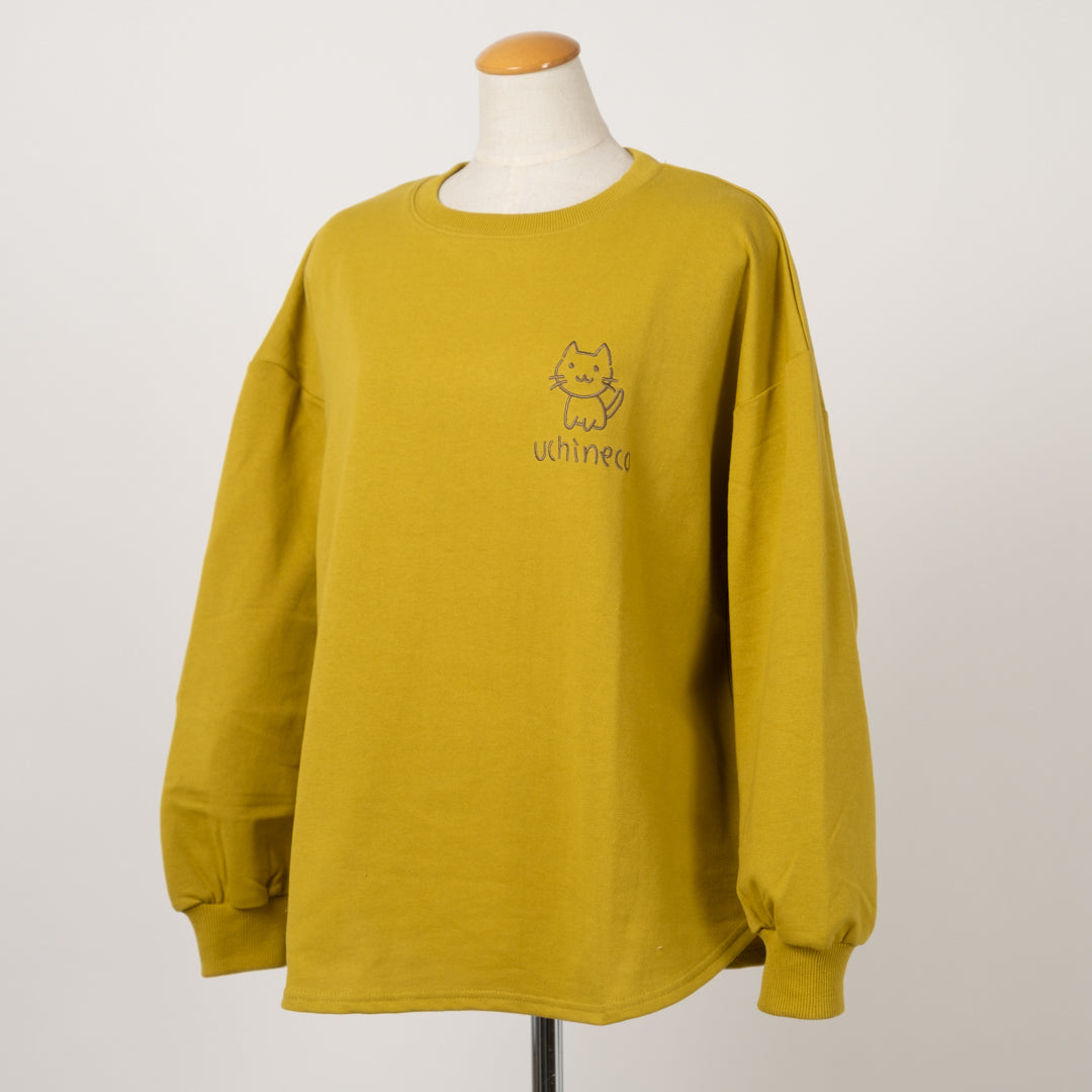 裏毛ウチネコ刺しゅうプルオーバー