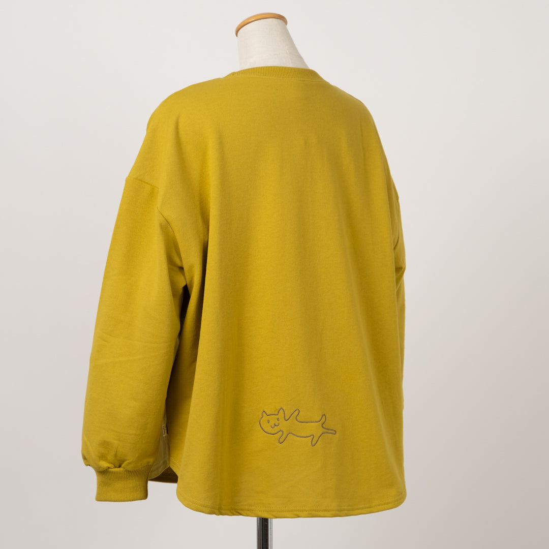 裏毛ウチネコ刺しゅうプルオーバー