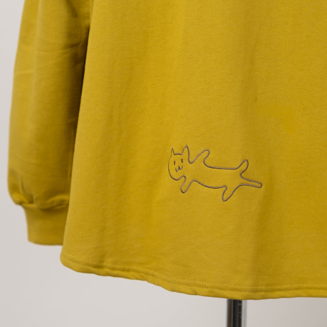 裏毛ウチネコ刺しゅうプルオーバー