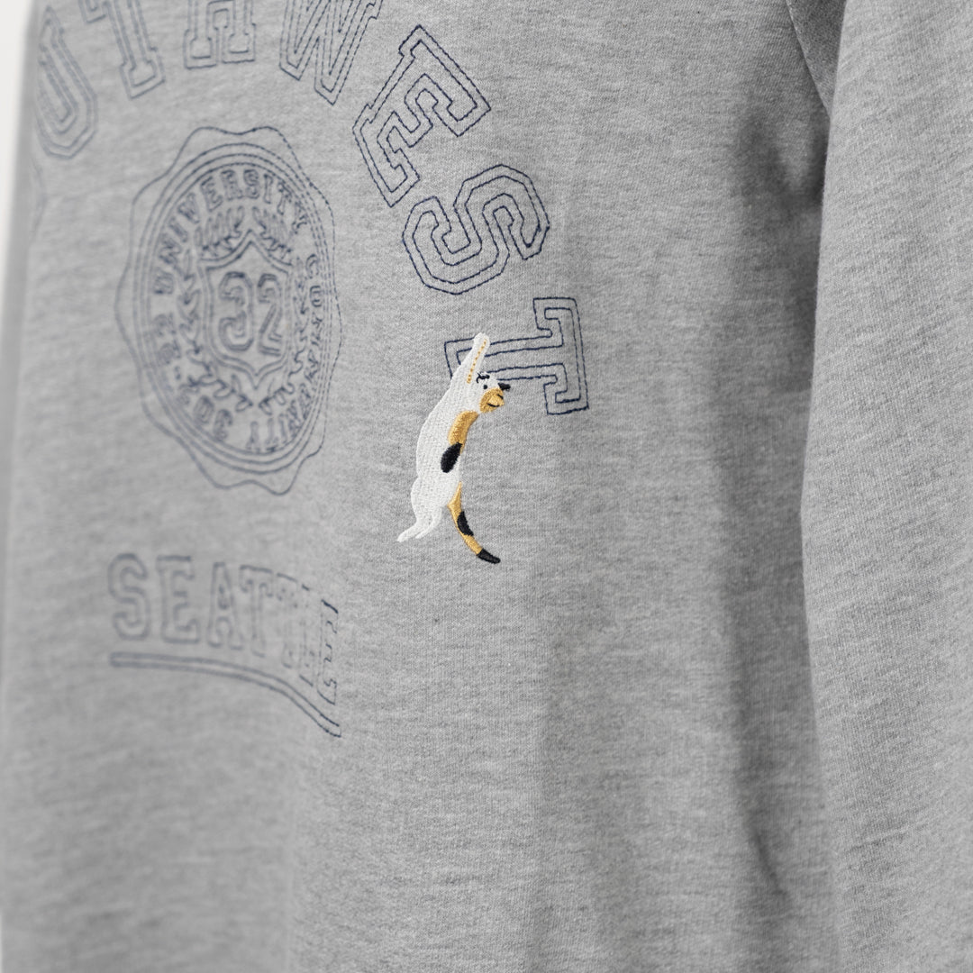 裏毛ロゴ刺しゅう＋猫プルオーバー