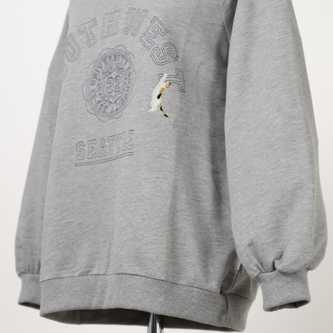 裏毛ロゴ刺しゅう＋猫プルオーバー