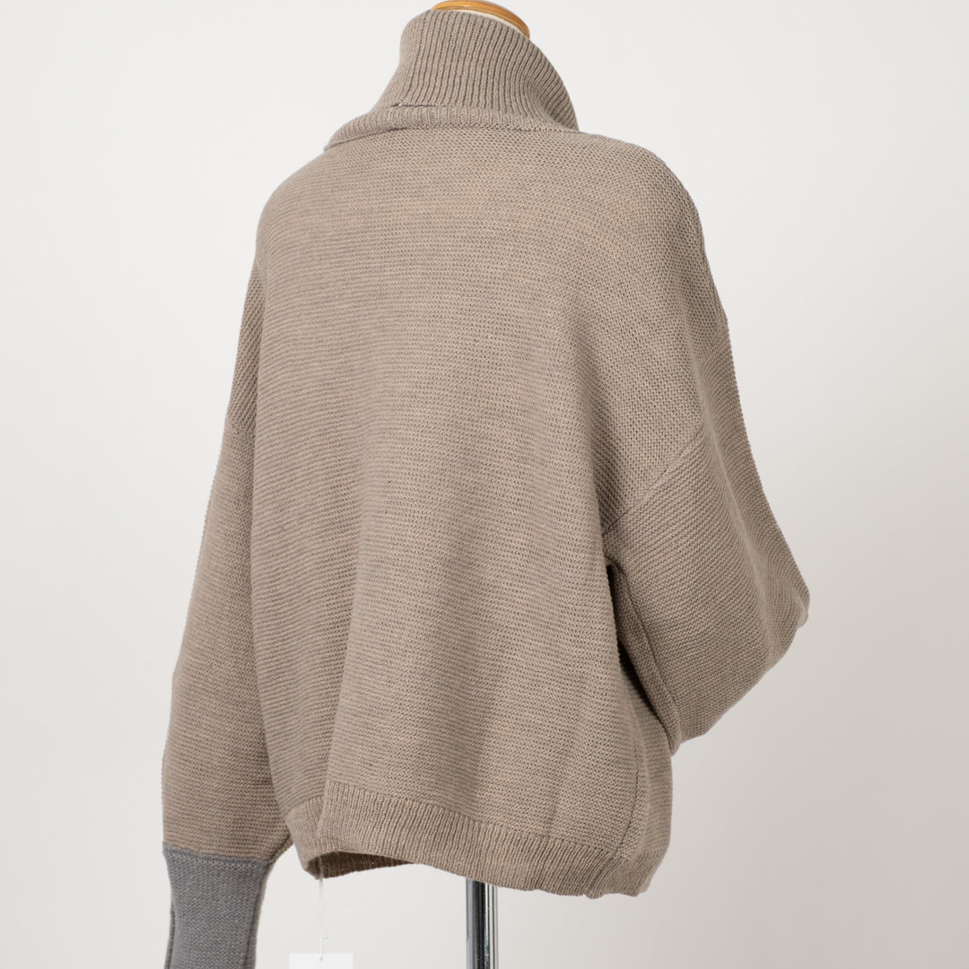 袖配色切替ニット