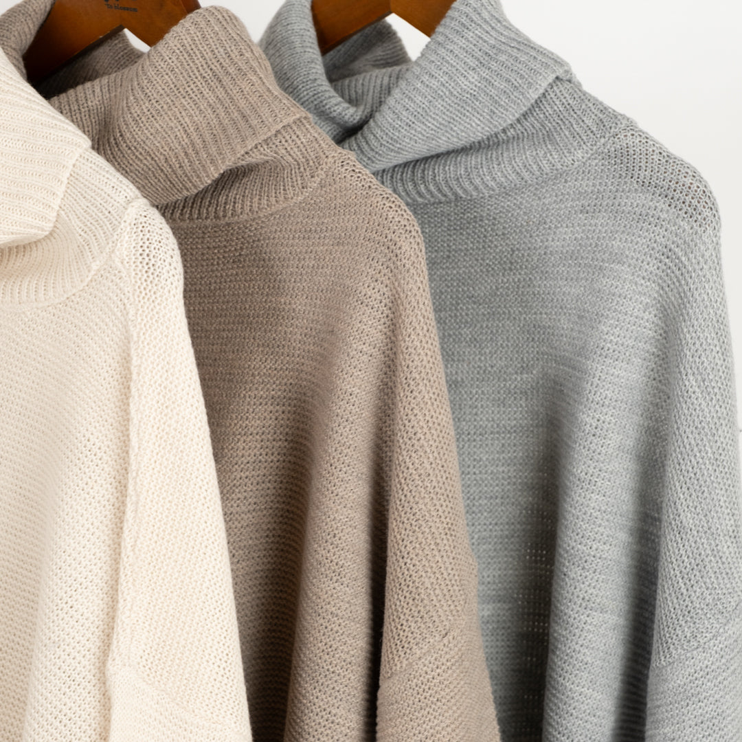 袖配色切替ニット