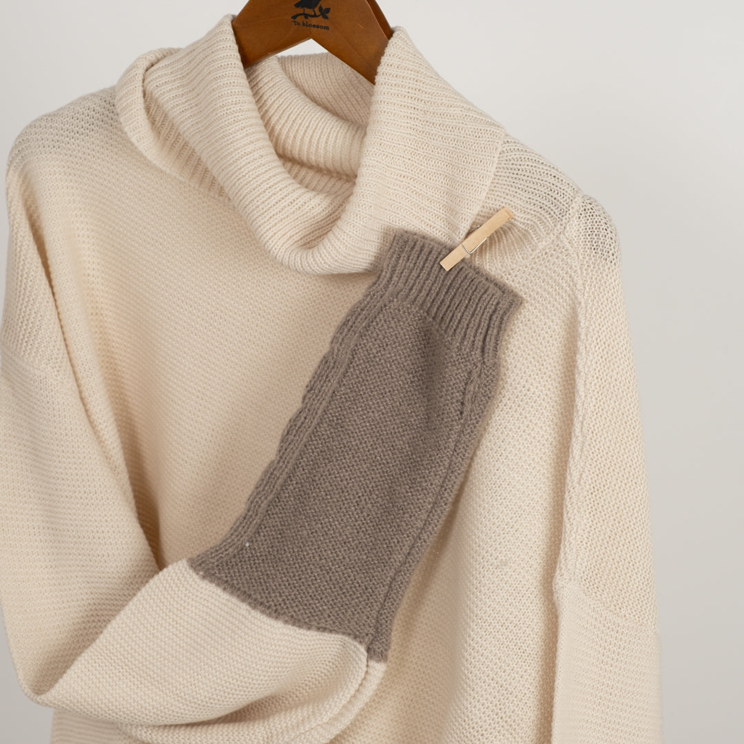 袖配色切替ニット