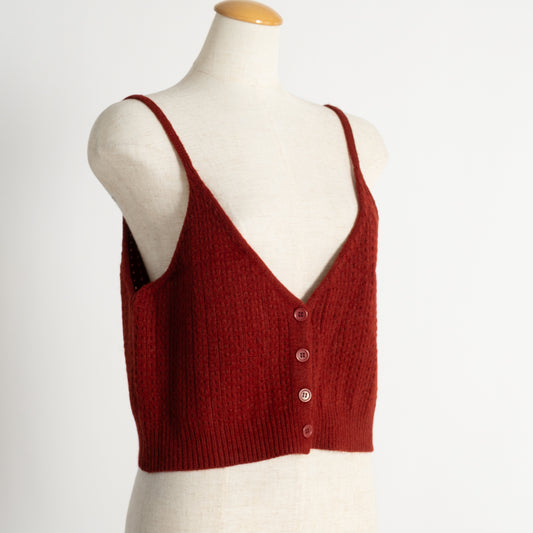 木の実色のニットビスチェ