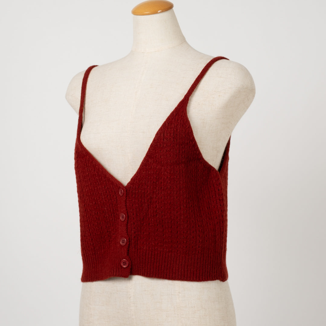 木の実色のニットビスチェ