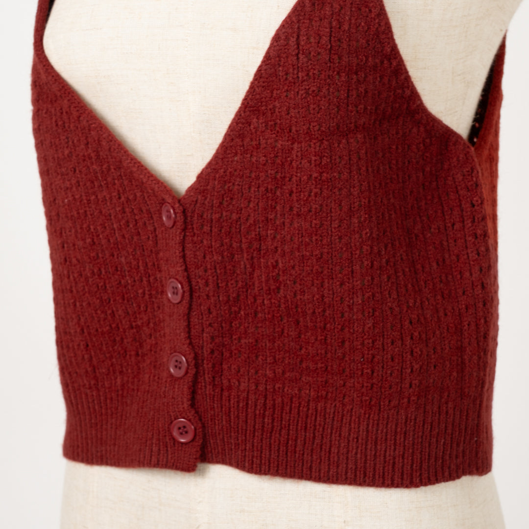 木の実色のニットビスチェ