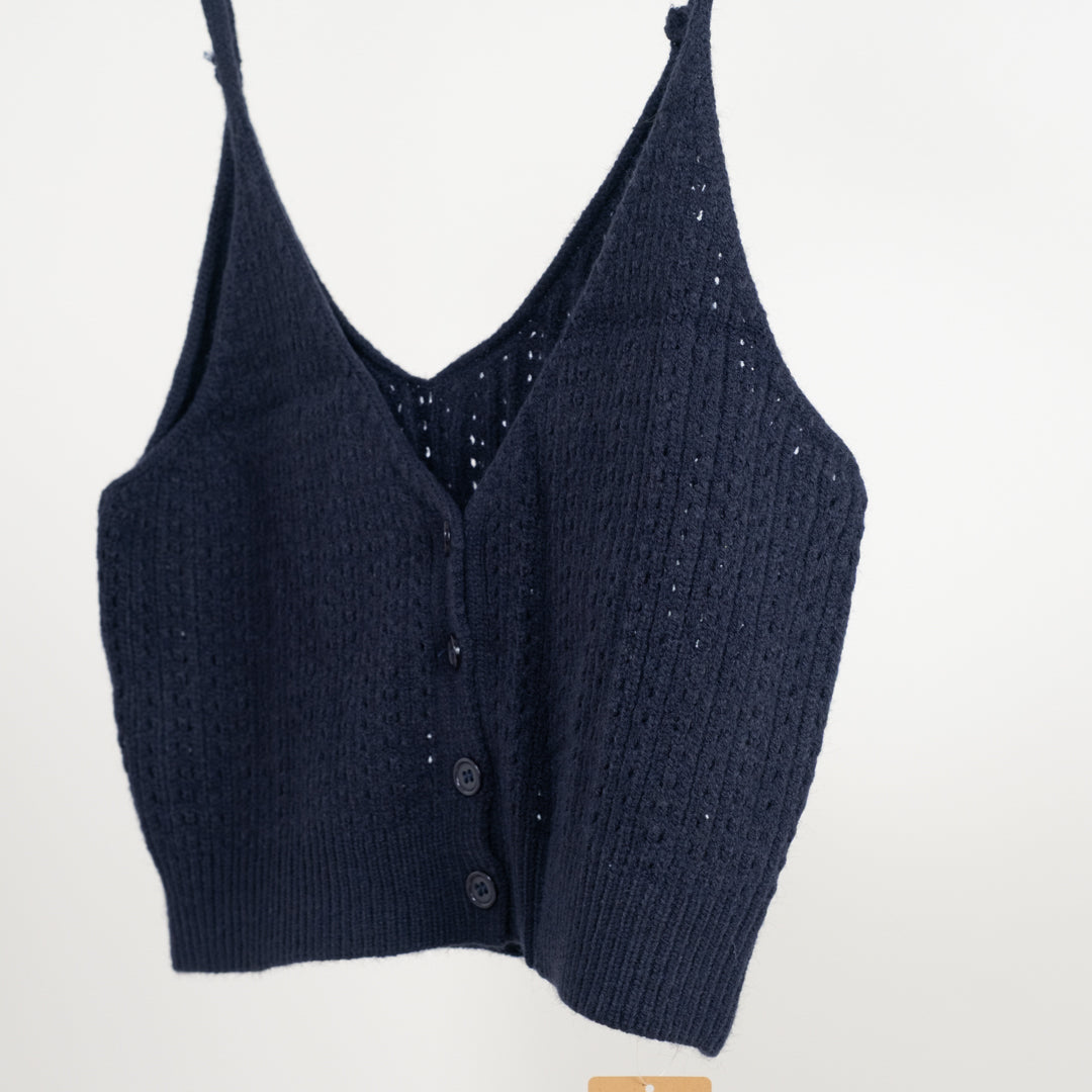 木の実色のニットビスチェ