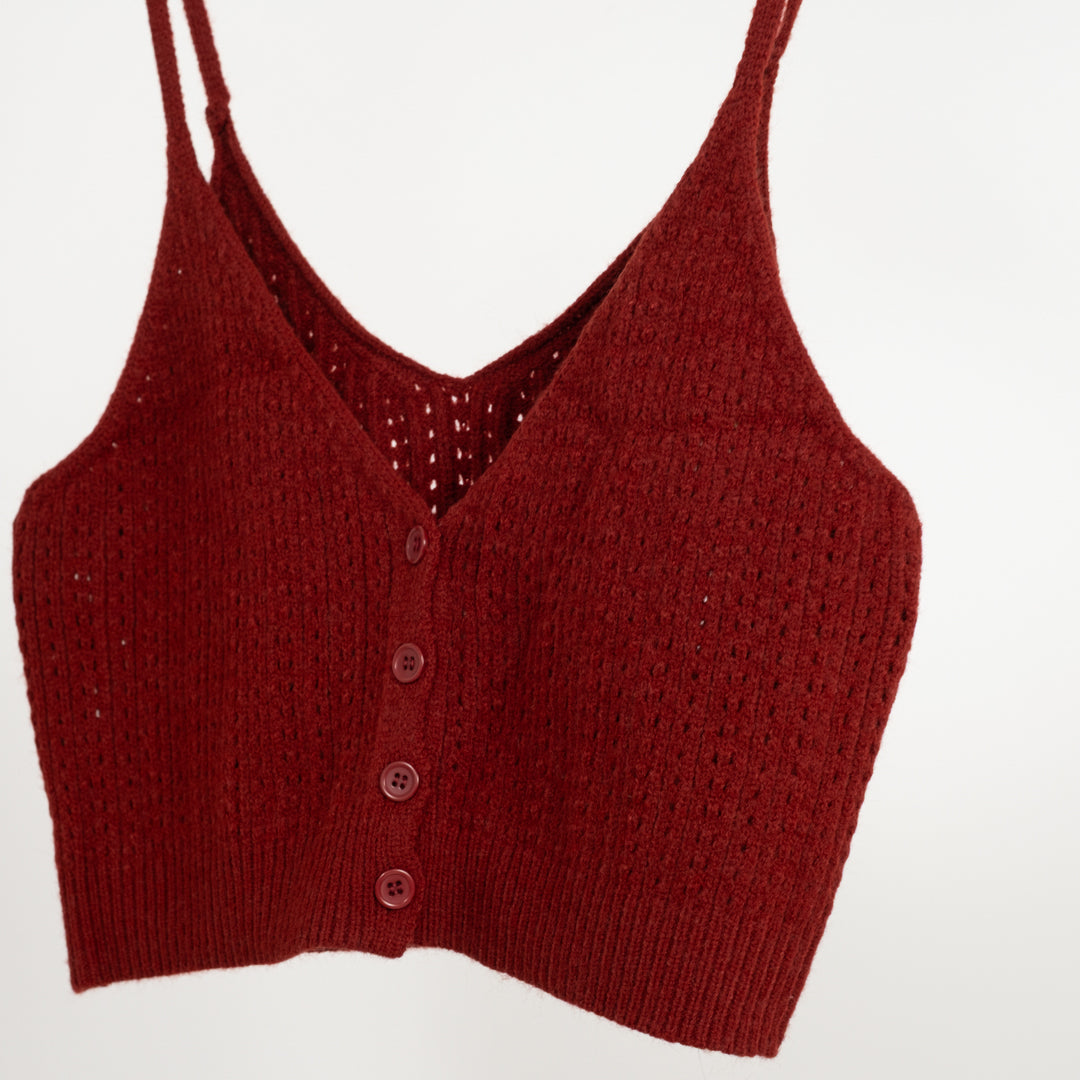 木の実色のニットビスチェ