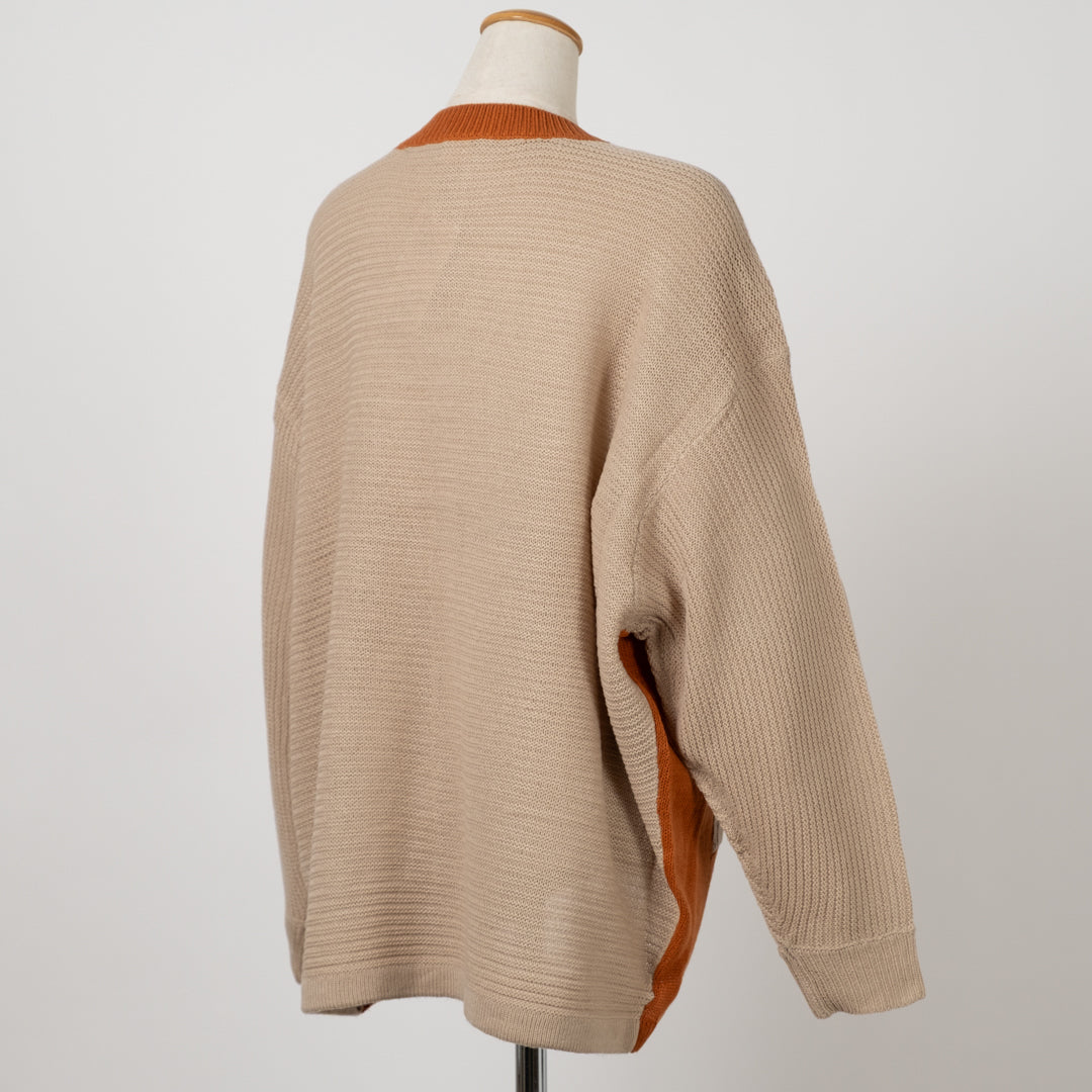 ドルマン配色カーディガン