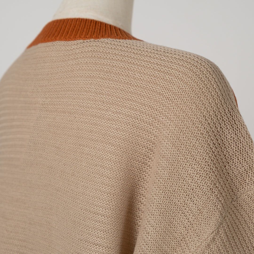 ドルマン配色カーディガン