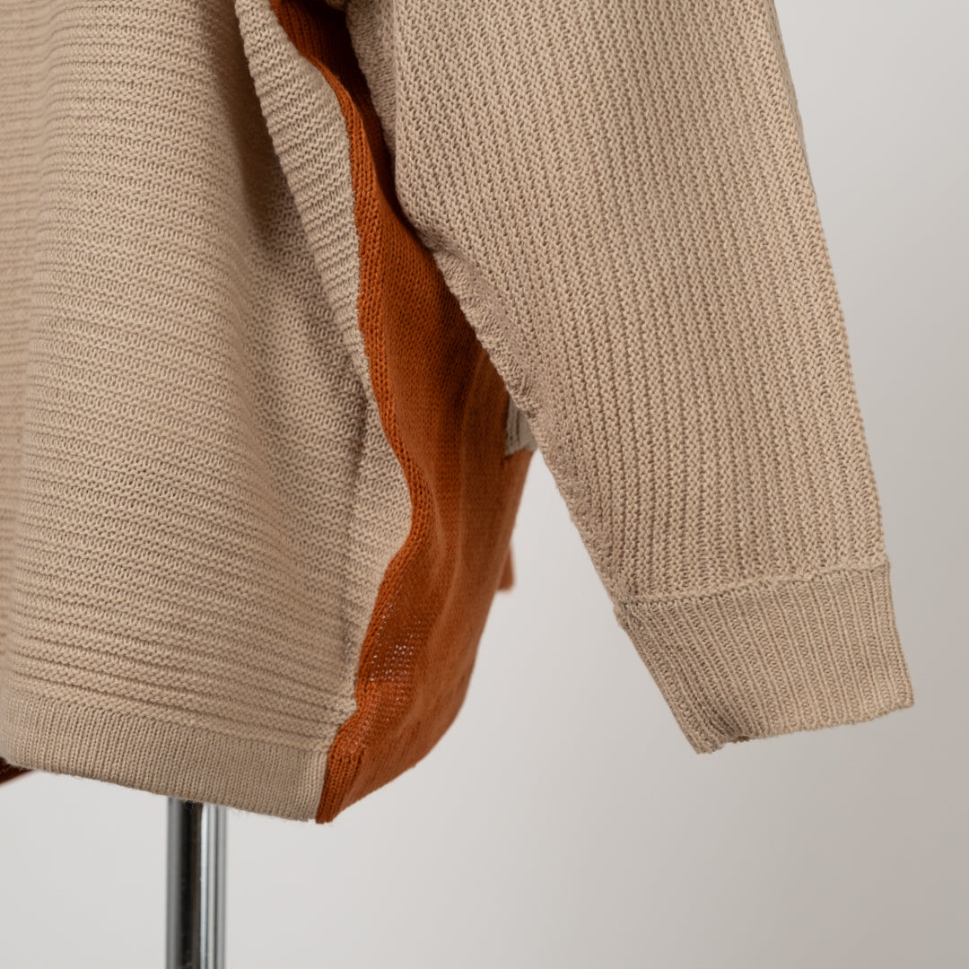 ドルマン配色カーディガン