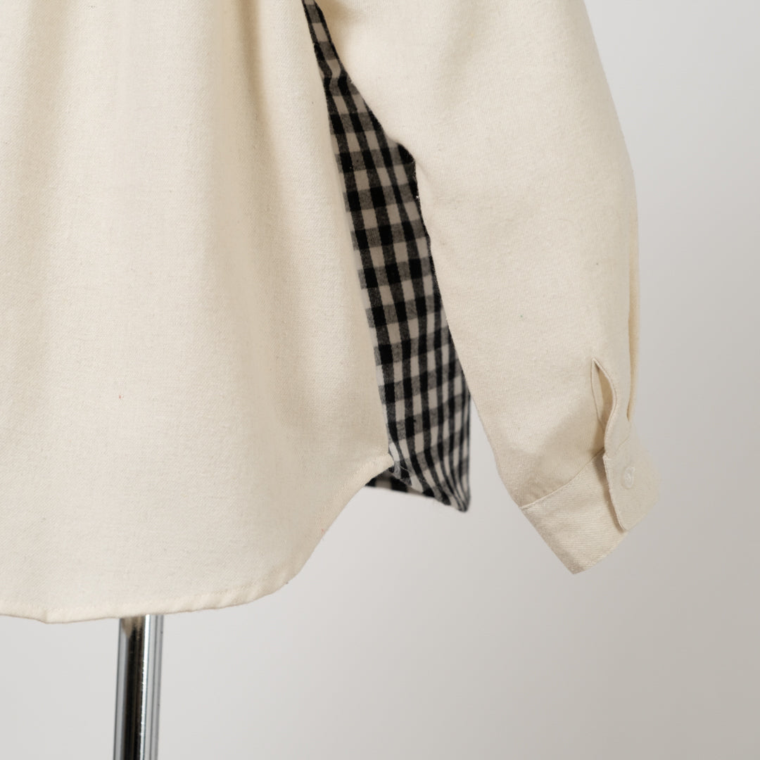 お散歩刺しゅう切替ブラウス