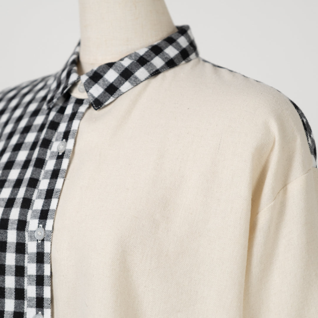 お散歩刺しゅう切替ブラウス