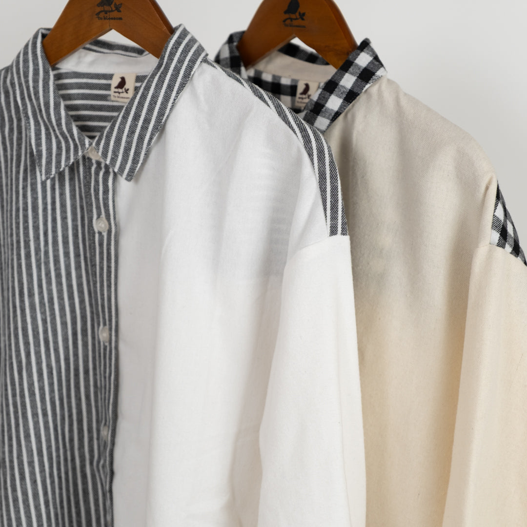 お散歩刺しゅう切替ブラウス