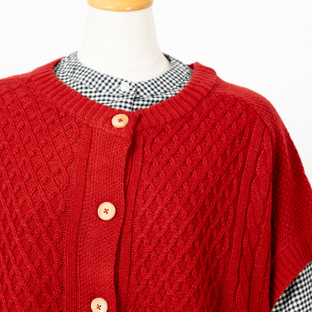 アクリルニット×ブラウス