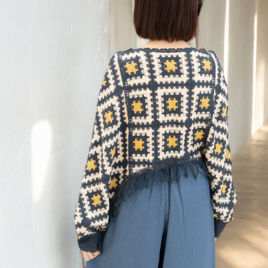 デザインニットポンチョ (10107934376068)