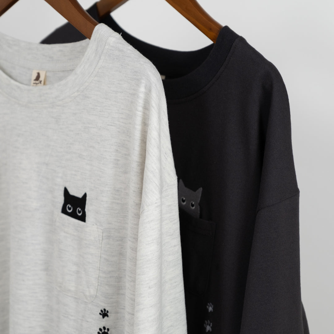 多ポケット刺しゅう七分いろいろ猫プルオーバー – to blossom