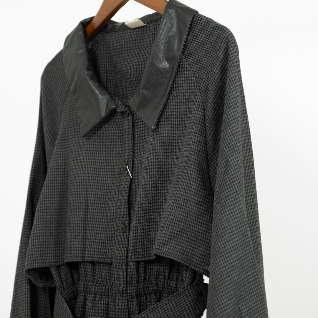 合皮トレンチワンピース (10134685646980)