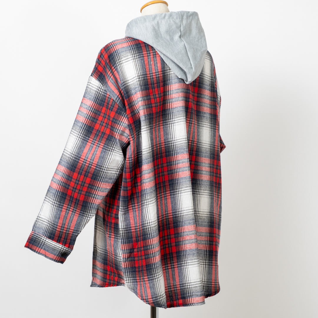 フード付き長袖ブラウス