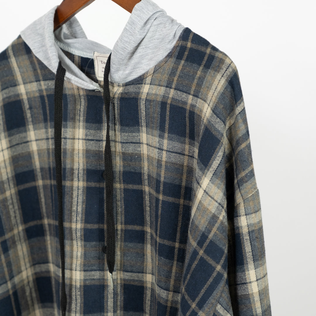 フード付き長袖ブラウス