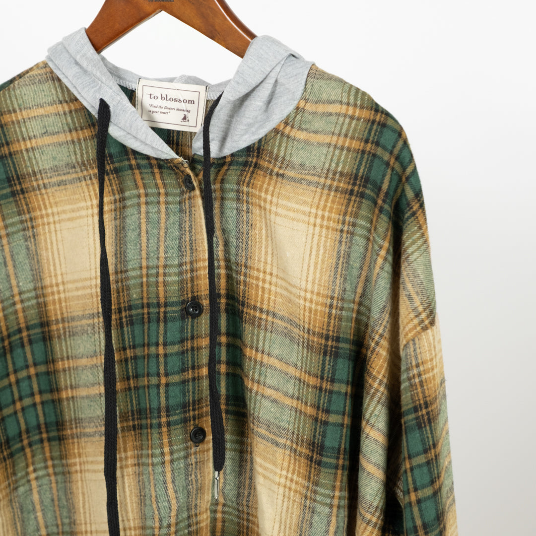 フード付き長袖ブラウス