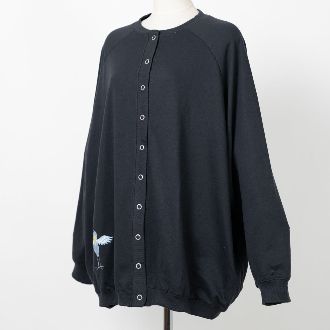 ハシビロコウミニ裏毛カーディガン