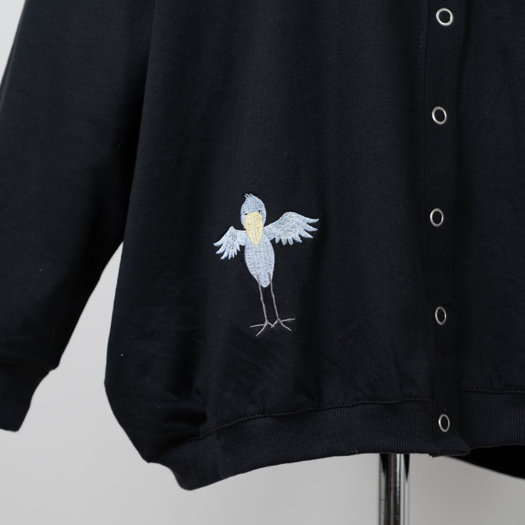 ハシビロコウミニ裏毛カーディガン