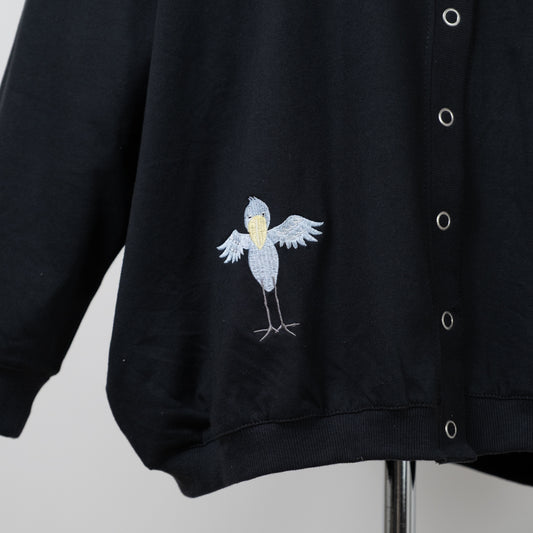 ハシビロコウミニ裏毛カーディガン