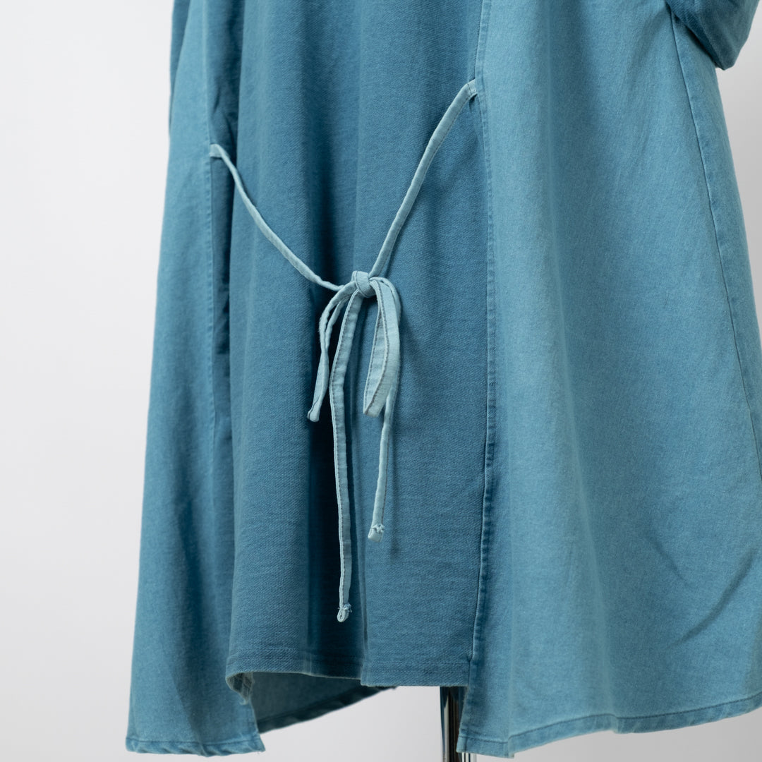 インディゴ裏毛後リボンプルオーバー