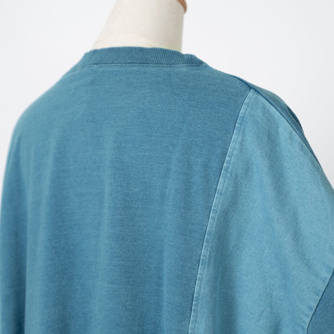 インディゴ裏毛後リボンプルオーバー