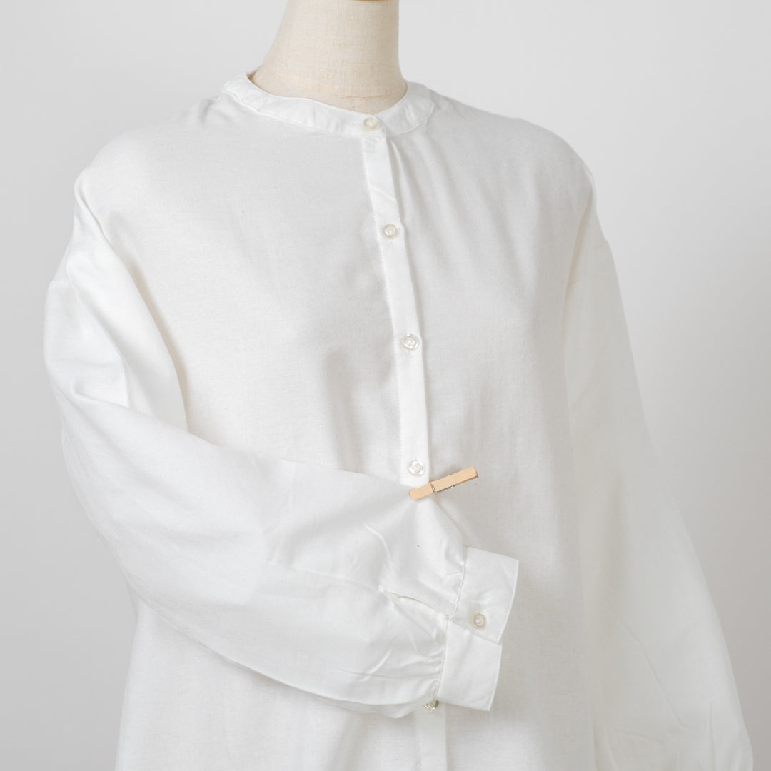 綿ニット×ブラウスアンサンブル