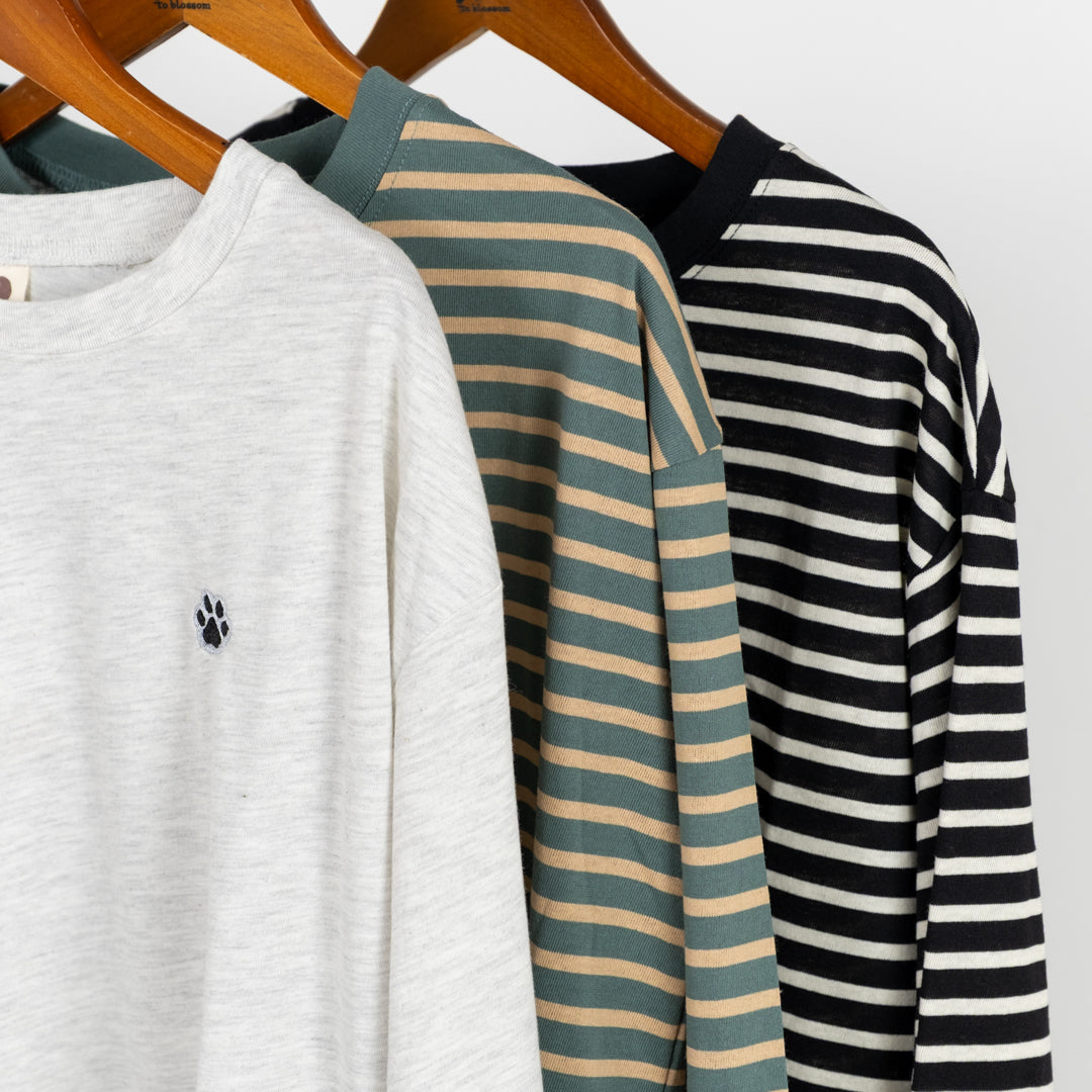 肉球ワンポイント七分袖Tシャツ