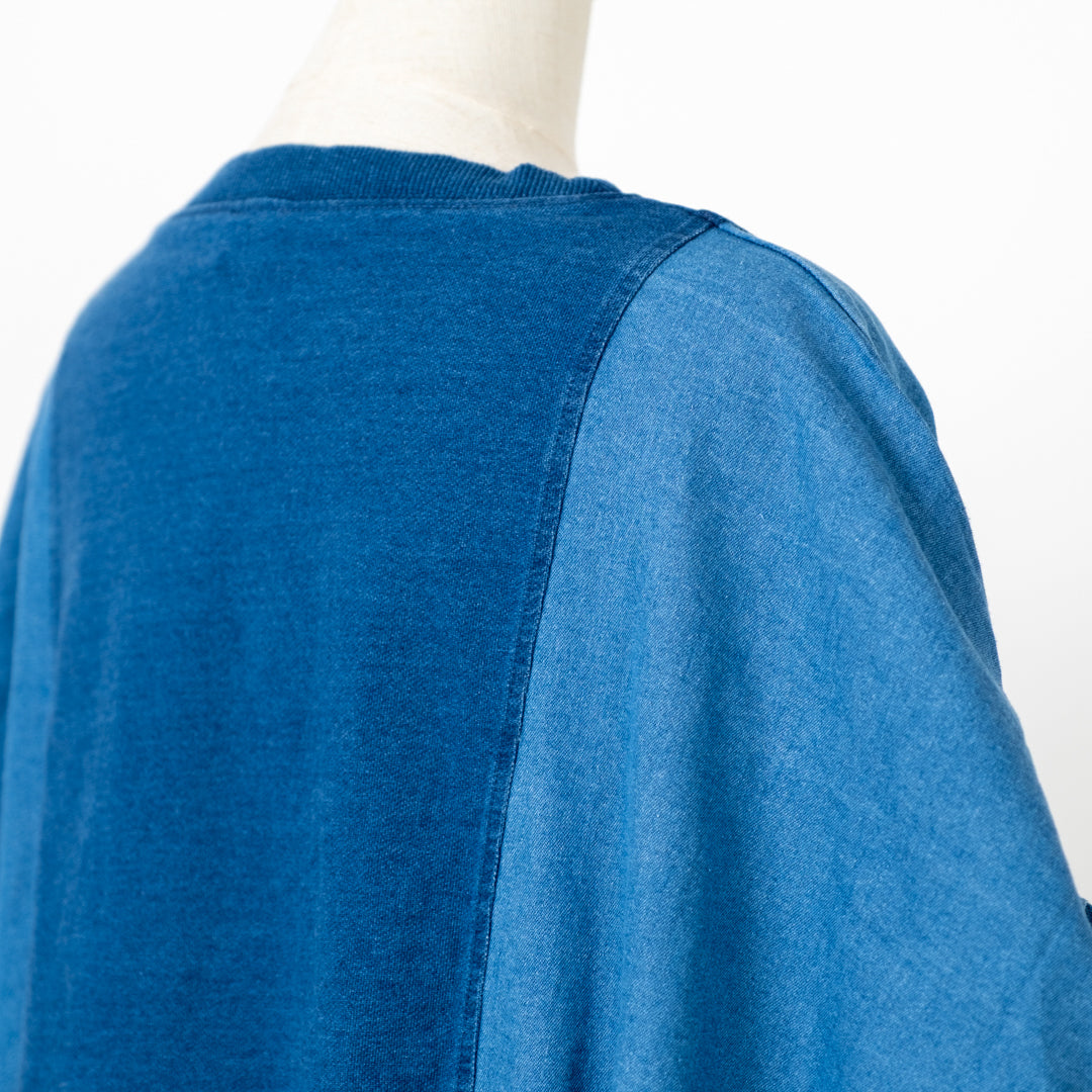 インディゴ裏毛サイドリボンプルオーバー