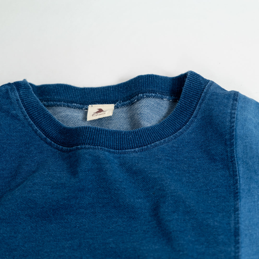 インディゴ裏毛サイドリボンプルオーバー