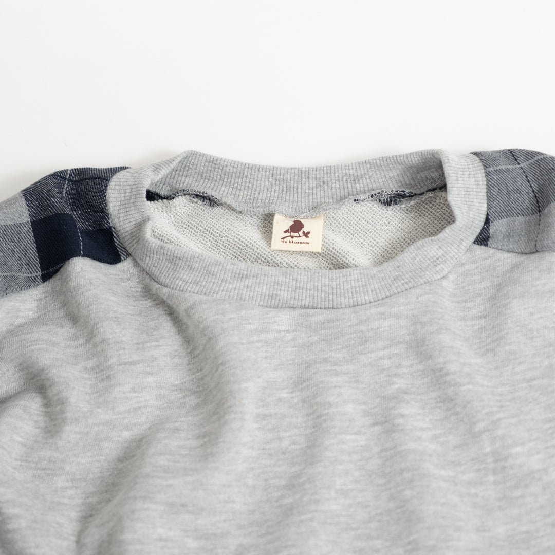 裏毛布帛切替ギャザープルオーバー