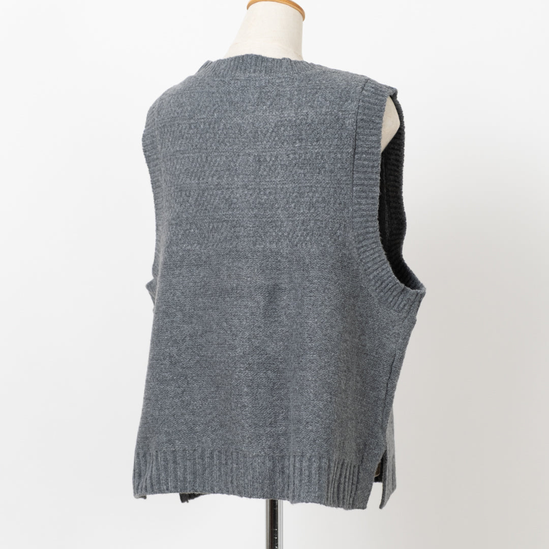 柄ヨーク前開きベスト – to blossom