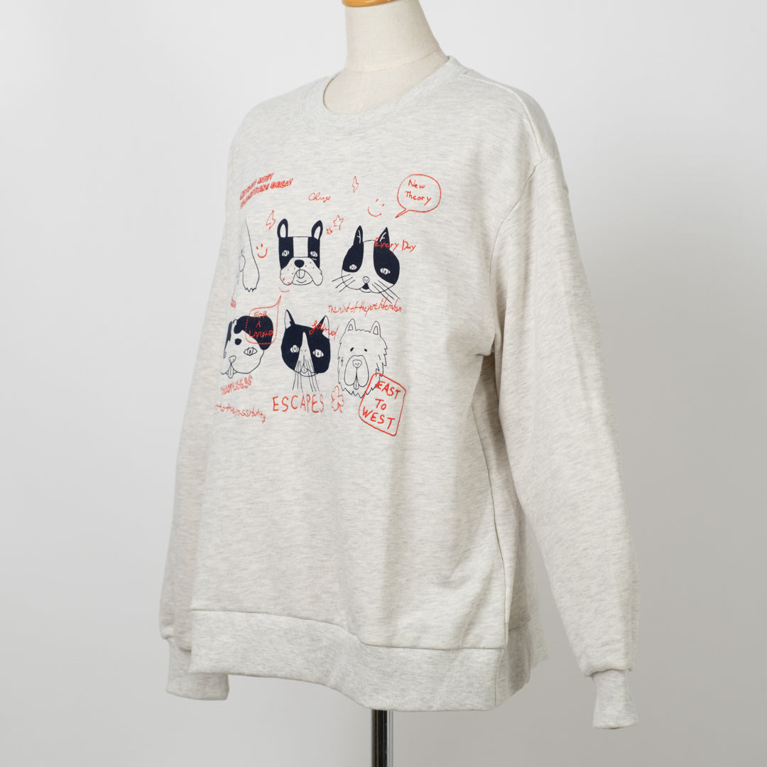 裏毛フレンドドッグプルオーバー