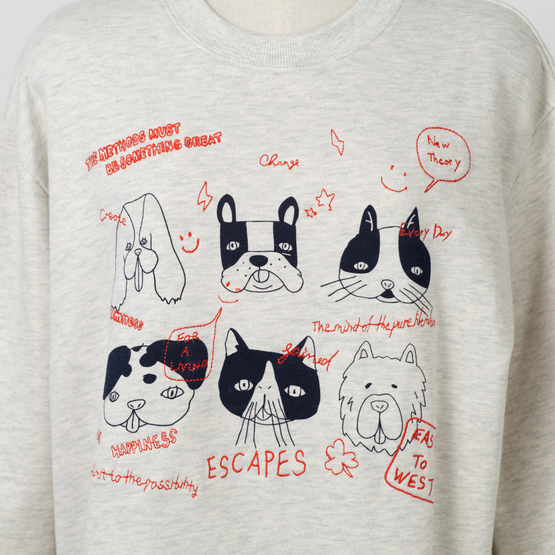 裏毛フレンドドッグプルオーバー