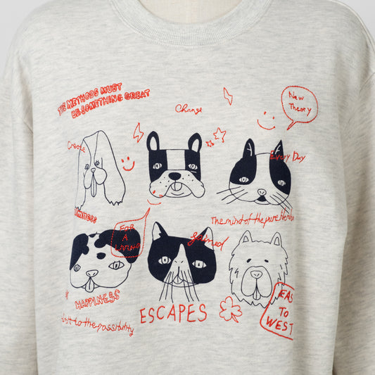 裏毛フレンドドッグプルオーバー