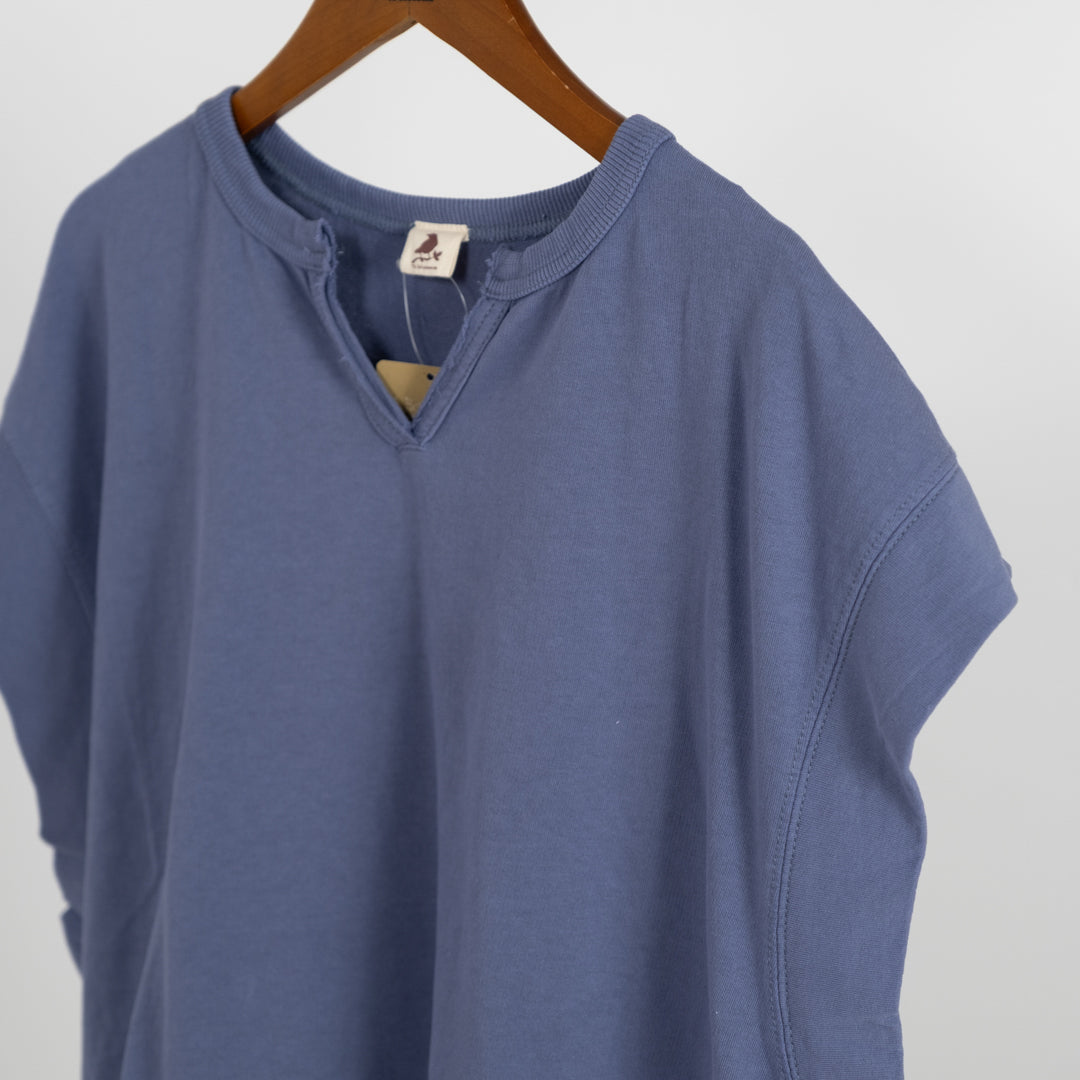 ピグメント裏毛布帛切替えベスト