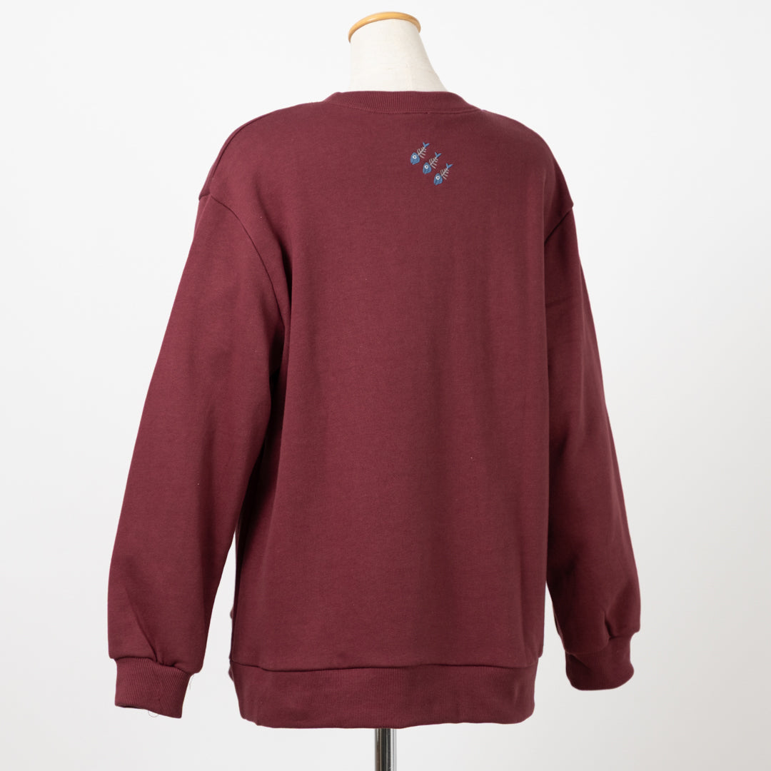 裏毛食べ過ぎた猫プルオーバー